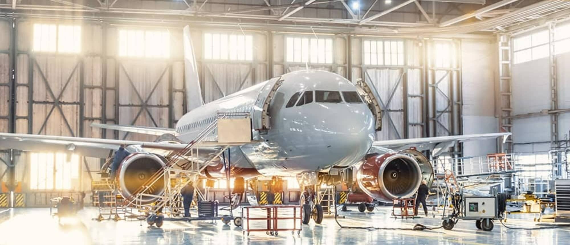 aircraft in hangar