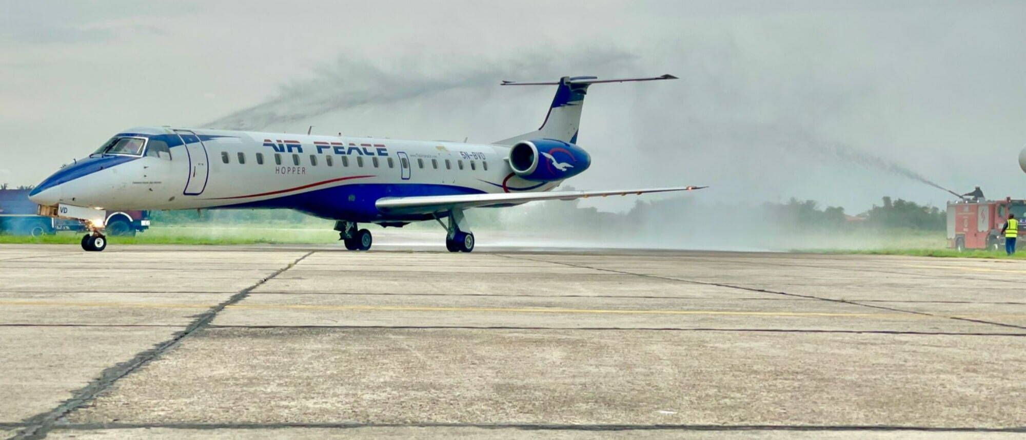 Air Peace ERJ145 on runway